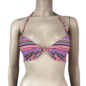 Victoria's Secret Pink and Purple Triangle Bikini with Knot Detail